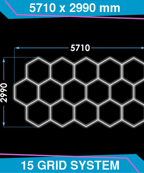 Hexagon Lighting 15-Gitter-Design