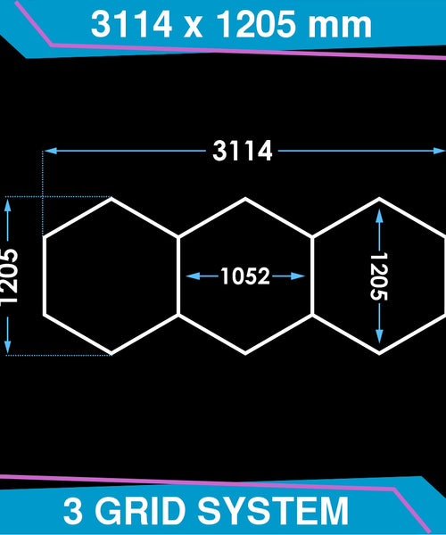 Hexagon Lighting 3-Gitter-Design