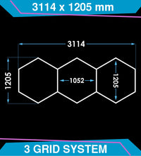 Hexagon Lighting 3-Gitter-Design