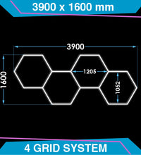 Sechseckige Beleuchtung, 4-Gitter-Design 